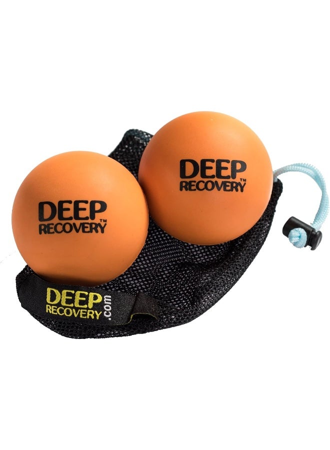 Deep Recovery Lacrosse Ball Massage Set for Myofascial Release, Mobility & Physical Therapy - Great Neck & Foot Massage Balls Includes Free Mesh Bag and Tutorial Video - Image 1